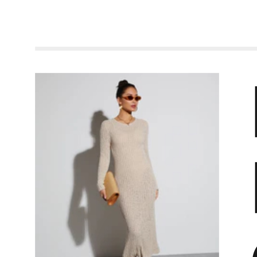 Vici Hailey crew  Cream Maxi Dress